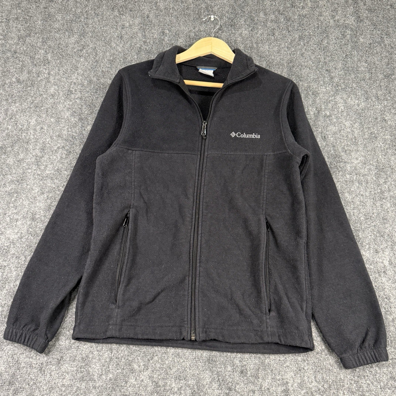 Columbia Fleece Jacket Mens S Black Full Zip