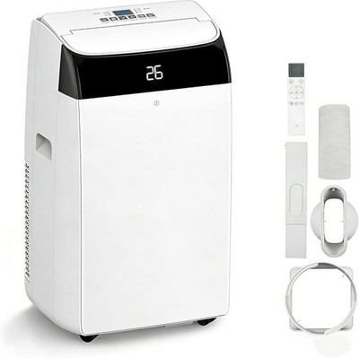 4-in-1 Mobiles Klimagerät 12000 BTU Kühlen Entfeuchten Fernbedienung 24hTimer