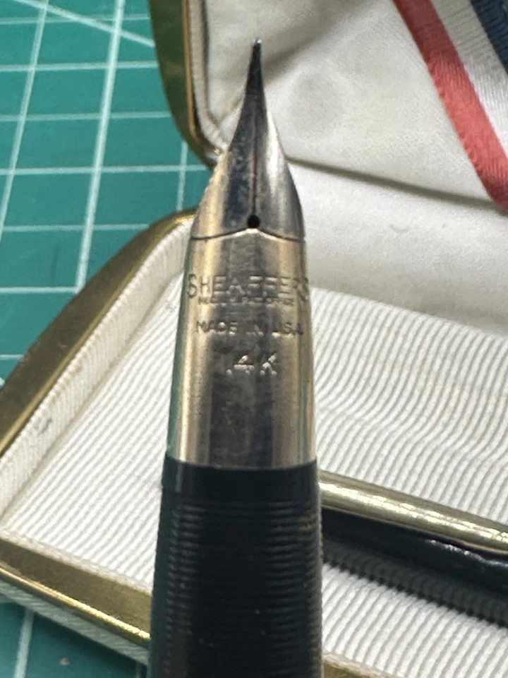 Винтажная перьевая ручка Sheaffer's и механический карандаш белая точка 14k золотая отделка G - Изображение 2 из 4