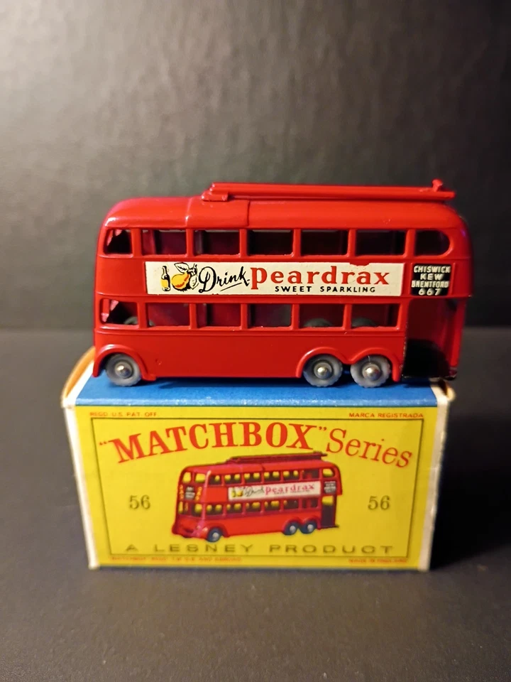 Trolebús Matchbox #56A Londres GPW 1958 "PEARDRAX" en caja D2 original nítida Foto 4 de 4