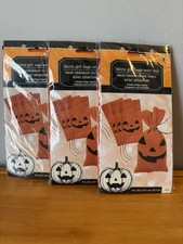Halloween Trick or Treat Fabric Bags Sacks New 4 Pack -SET OF 3
