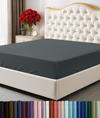 Utopia Bedding Cal King Fitted Sheet  Bottom Sheet  Deep Pocket  Soft Microfi...