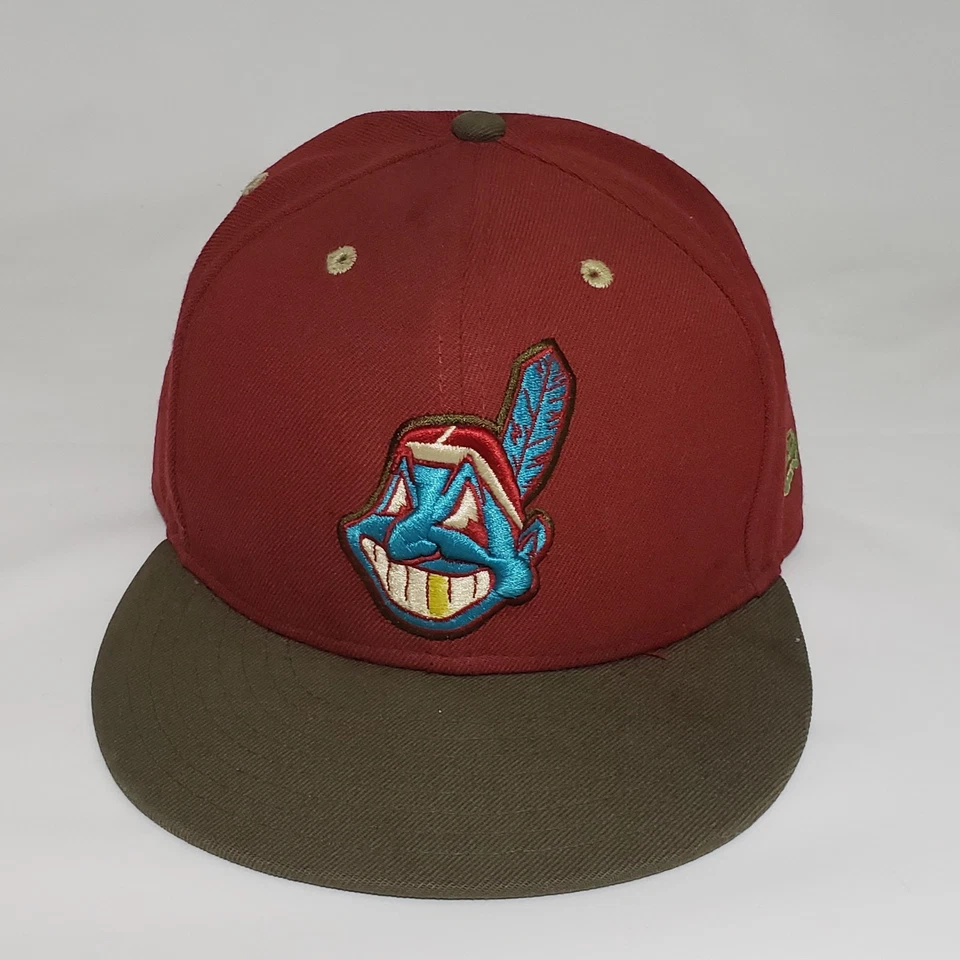 Cleveland Indians Hat NewEra 7 3/4 Maroon & Brown - Image 2 of 4