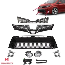 Fits 2018-20 Toyota Sienna SE Front Upper Lower Grille Foglight Bracket Kit 9pcs
