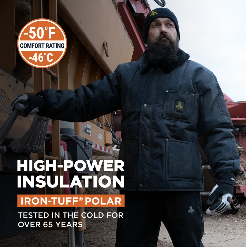 RefrigiWear Men's Iron-Tuff Polar Jacket, Insulated Work Jacket, -50°F Comfort - Image 2 of 4