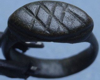 Roman Bronze Hatched Ring