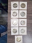 1962-1964 Franklin & Kennedy Half Dollar 90% Silver lot of 9 Great Condition
