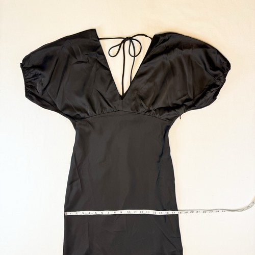 Hello Molly Size M Wedding To Attend Satin Maxi Dress Black Formal Occasion NWT - Picture 10 of 16
