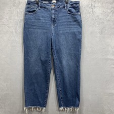 AVA VIV Women's Size 20 High Rise Skinny Jeans Distressed Denim Frayed Hem