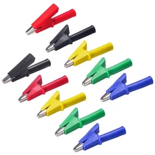 10 PCS Heavy Duty Insulated Alligator Clips PVC Crocodile Clamps 1000V 20A