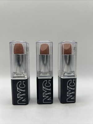3 Pack NYC Ultra Last Lip Wear #412 Mauve Gold RARE Discontinued