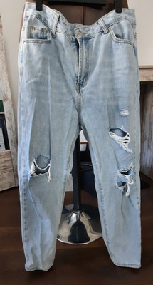 Mom-Jeans SHEIN Jeans Used-Look High Waist Destroyed Ripped Look Gr. M/38
