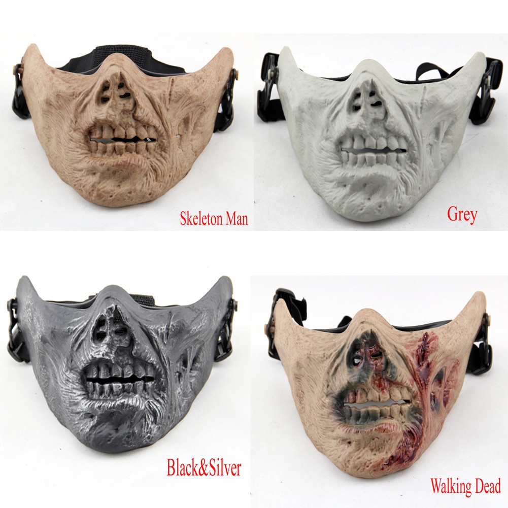 NC Airsoft Taktische Maske 'Skull Demon' – Halbmaske Für Airsoft, Halloween & Cosplay (Schwarz, 17x15 Cm)