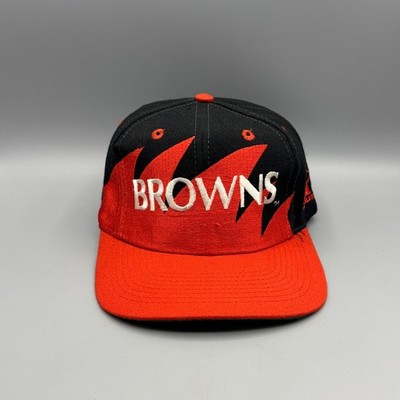 Vtg Cleveland Browns Logo Athletic Sharktooth Snapback Hat NFL Cap 90's Pro Line
