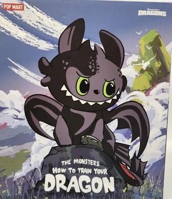 Pop Mart The Monsters How To Train Your Dragon Toothless Black Opened Box