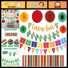 39 Pcs Taco Bar Party Decorations Set - Cinco de Mayo Fiesta Decor, Cactus Banne