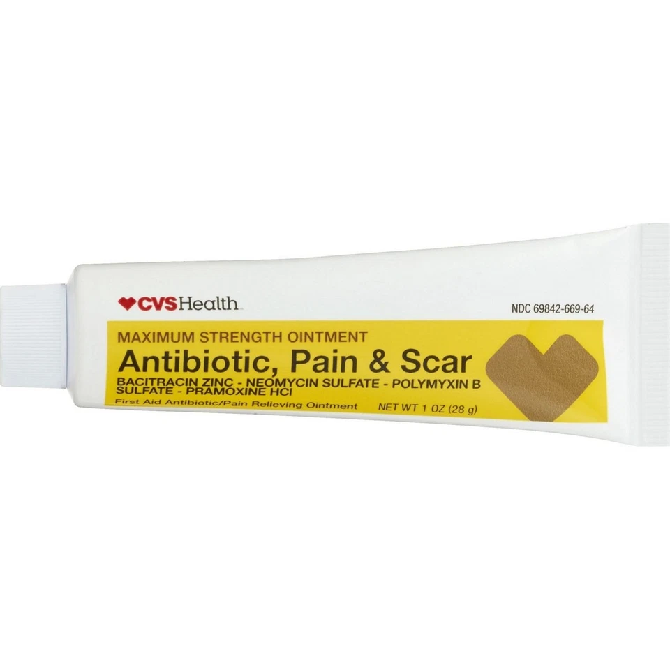 3 pack(3x) CVS Antibiotic Pain & Scar Ointment, 1 OZ, exp June 2027 - Image 2 of 3