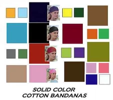 SOLID COLOR Cotton 22" BANDANA Head Skull Wrap Neck Scarf Scarve Cap Face Mask