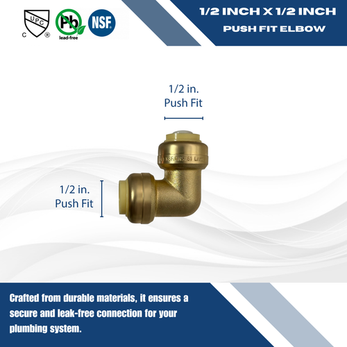 10 Pcs XFITTING 1/2" PUSH FIT ELBOW WITH 1 FREE DISCONNECT CLIP - Picture 4 of 7