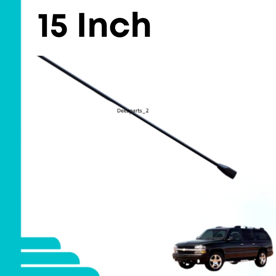 Antena 15" negra para GMC Suburban V1500 V2500 V3500 1987-1991 hembra Foto 2 de 4