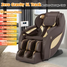 3D Full Body Zero Gravity Brown Massage Chair Recliner SL-Track,AI Voice,12Modes