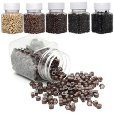500/1000 Stk 3mm Mikroringe Silikon Micro Ring Extensions Haarverlängerung Beads