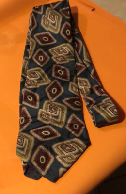 Barrister 100% Silk Tie Dark Green, Burgandy And Gold 54  Total Length