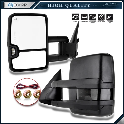 Tow Mirrors for 99-02 Chevy Silverado Sierra 1500 2500 Power Heated LED Signal