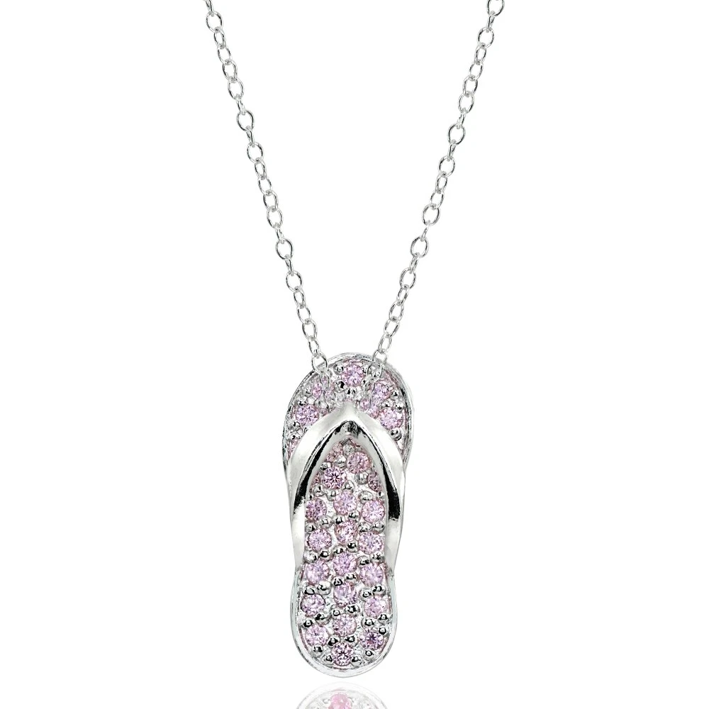 Sterling silver hotsell flip flop necklace