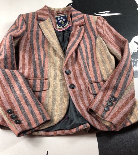 Boden Womens Red Brown Colorful Striped 