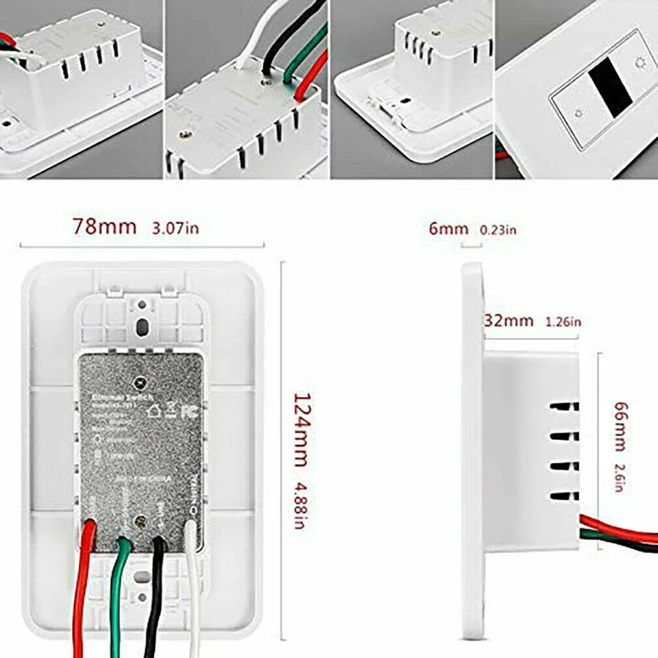 2 Gang Smart Dimmer Light Switch WiFi Remote Control for Alexa Google Home USA - Image 2 of 4