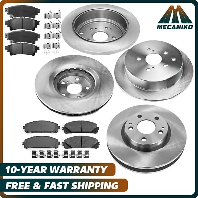 Front and Rear Rotors Brake Pads Kit for Lexus RX450H Toyota Highlander Sienna