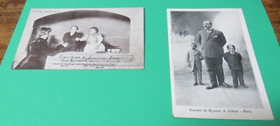 Mrs Tom Thumb - Lavinia Warren - SIGNED postcard ca 1910 - RARE + another signed