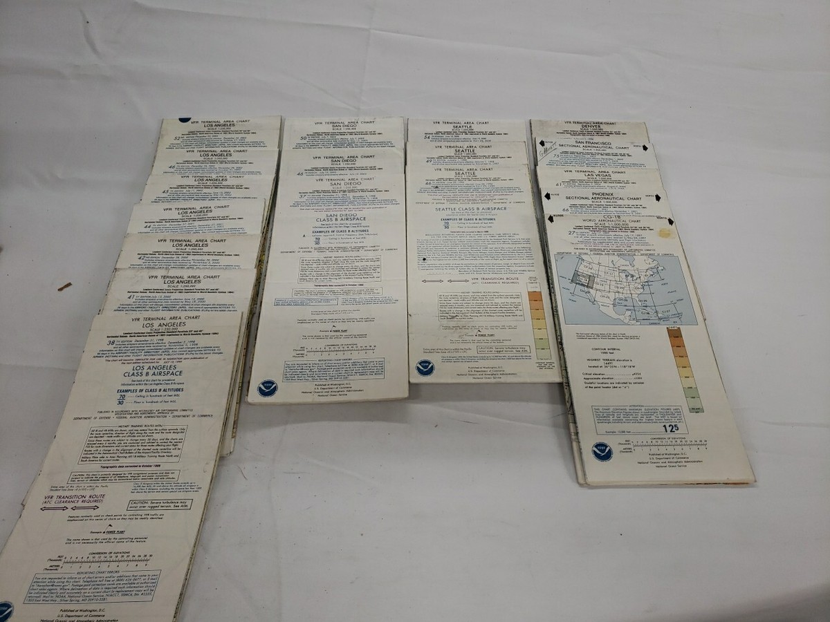チャートギャラリー　ChartGalleryStandard 5 Lots Of 18 VFR Terminal Area Charts, Sectional Aeronautical Chart
