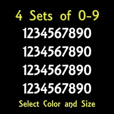 0 9 Numbers Vinyl Sticker Decals - Set of 40 - Color & Size 1/2" thru 4"  - ARES