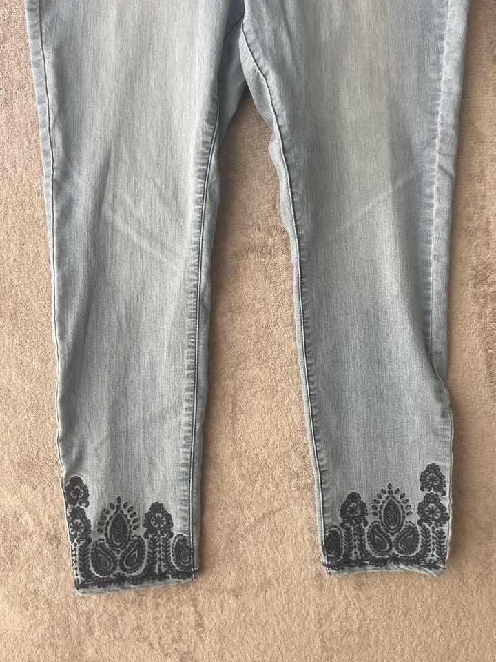 Catherine Malandrino Embroidered Jeans Women’s 14 Bohemian Hipster Designer Chic - Image 3 of 4