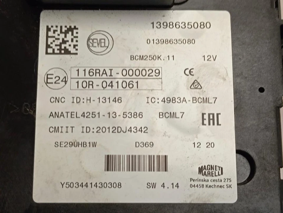 1398635080 Caja Reles/Fusibles para PEUGEOT BOXER TECHO ELEVADO 2020 6914675 - Imagen 3 de 4