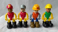 Nikko Toys Ltd Construction Figures 4 Mini Figs Toys 2.5 inch hard hat boots