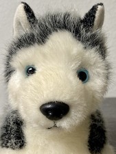 Russ Berrie BLIZZARD Siberian Husky Puppy BLUE EYES 625 Stuffed Animal 11in L