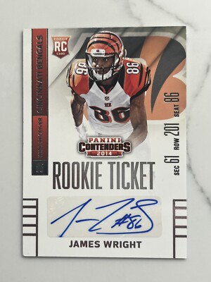 2014 Panini Contenders #194 James Wright Auto Cincinnati Bengals Football Card