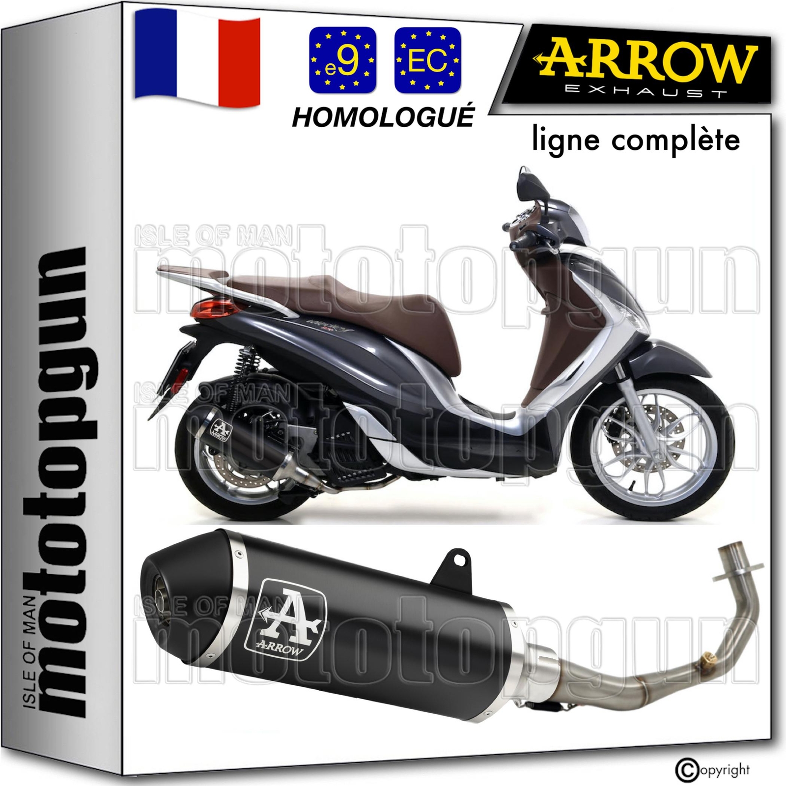 Ligne complete Arrow Piaggio Medley 125 pour trajets urbains fluides