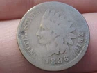 1886 Indian Head Cent Penny, Variety 1, Var 1, T1, Type 1- Good/VG Details