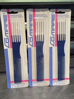 NEW! Vintage Comare Mark II Celcon Hair Pick/Combs w/ Stainless Steel ...