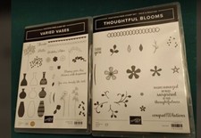 2 Stampin Up photopolymer stamp sets Thoughtful Blooms  Varied Vases 34 pc NEW