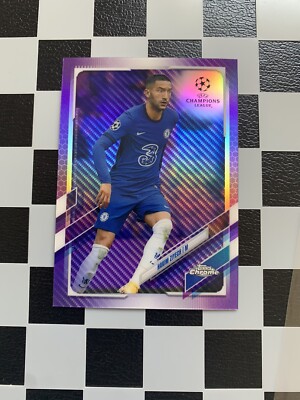 2020-21 Topps Chrome UCL Hakim Ziyech Purple Carbon Chelsea