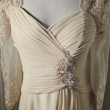 Azazie Maxi Mother Of The Bride Gown Bridemade With Sheer Coat. Size 14