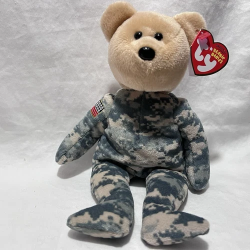 Ty Beanie Baby SALUTE the American Bear Flag on Arm Internet Exclusive Vintage
