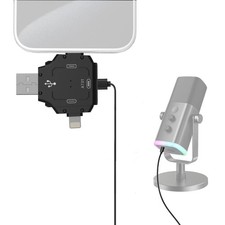 USB Microphone Adapter   3-in-1 Audio-Only Plug  Play Mic Adapter with USB-C...