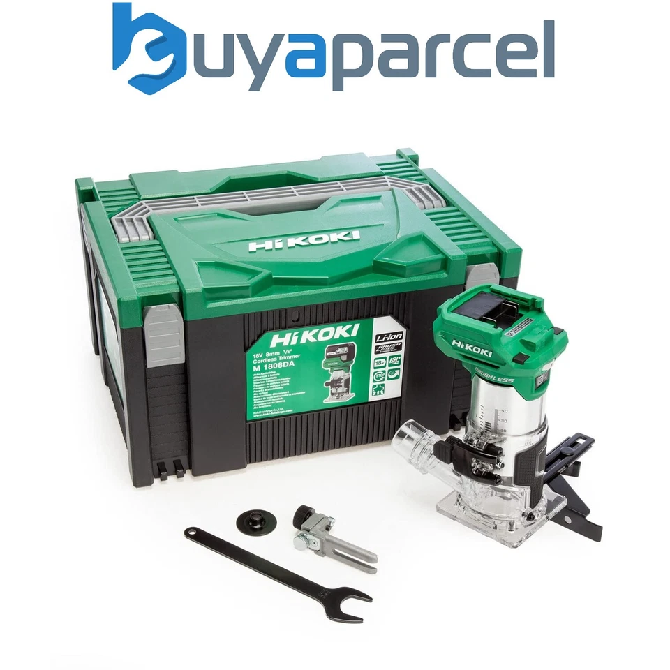 HiKOKI M1808DAJ2Z 18V Brushless 1/4" Laminate Router Trimmer Bare Unit in Case