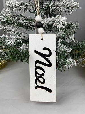 Christmas Ornament-Wooden White And Black  NOEL -Sullivangift